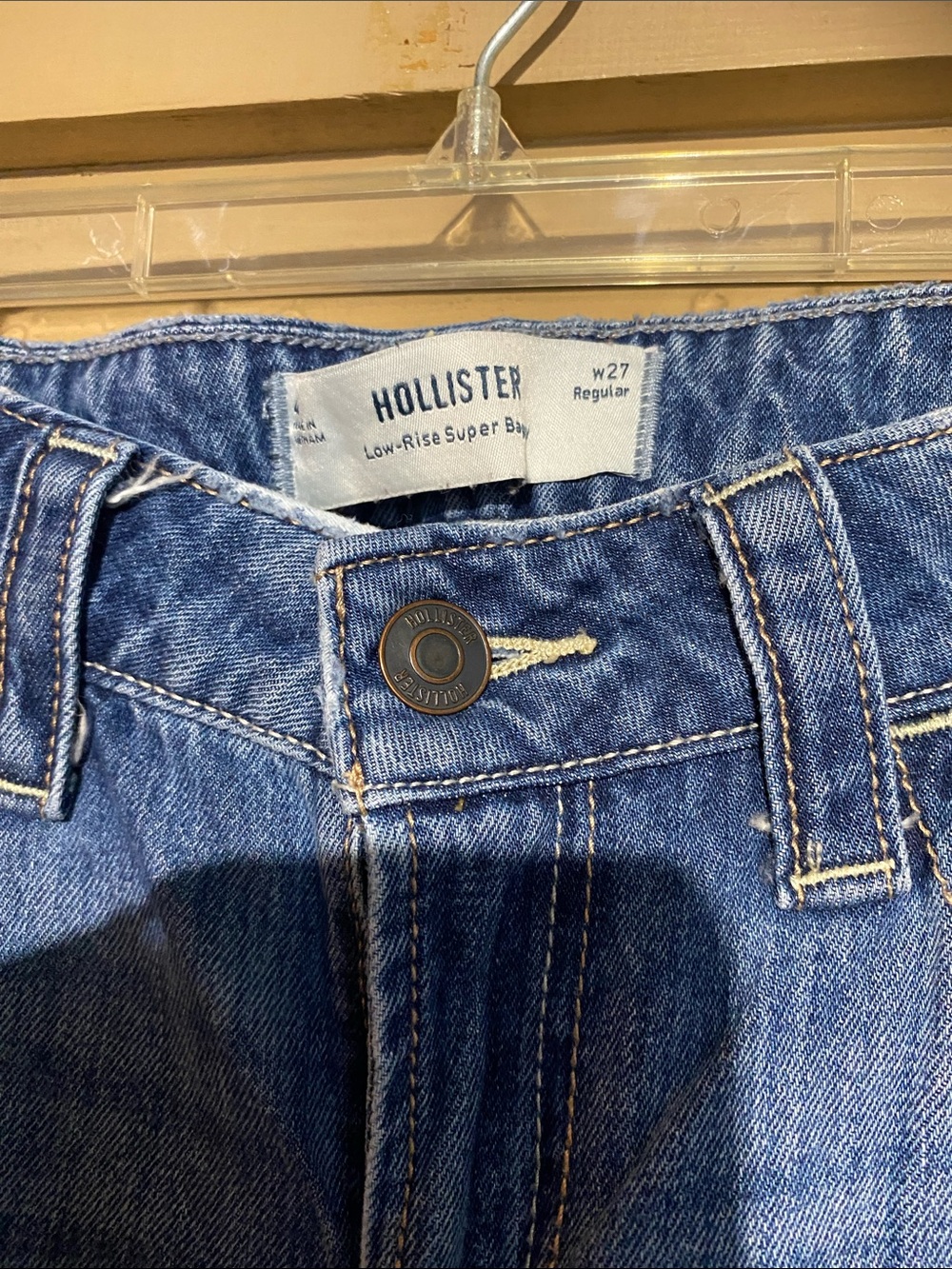 Hollister Men's Low-Rise Slim Jeans - Blue Denim